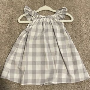 Jacadi light blue/grey plaid sleeveless dress